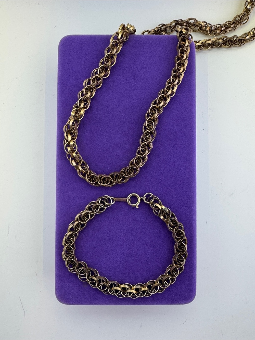 💛 Classic Gold Plated Chain Necklace and Bracelet Set
